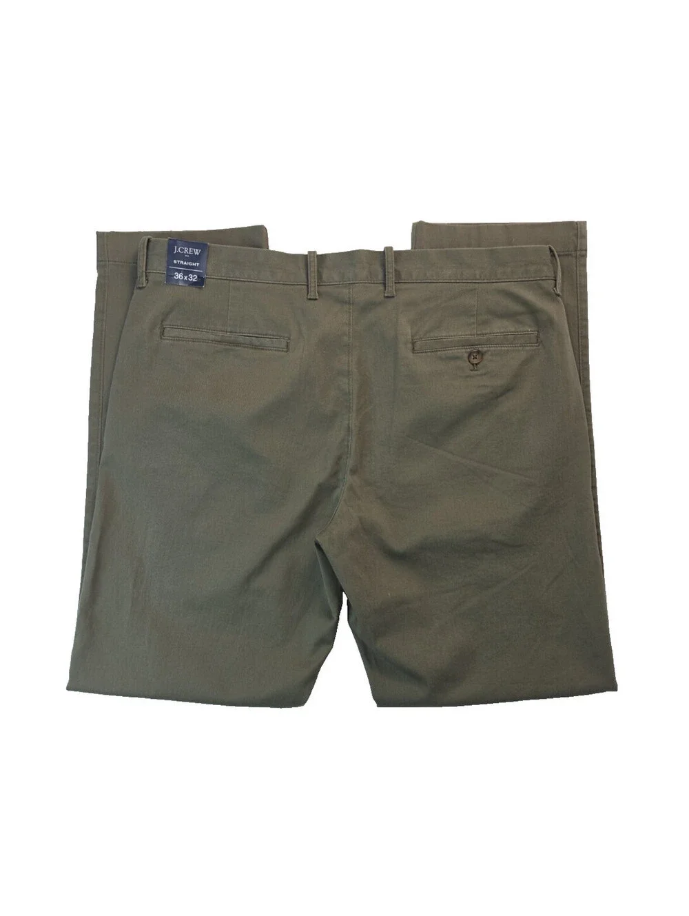 J Crew Olive Green Chino Pants Trousers Flex Straight Size 36x32 NEW NWT
